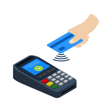 Temassız ödeme vektörü çizimi