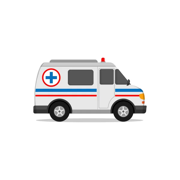 Ambulance vector design in white with blue and red stripes — ストックベクタ
