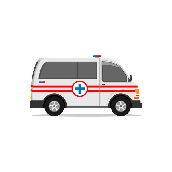 Rettungswagen-Vektor-Design in weiß mit roten Streifen — Stockvektor