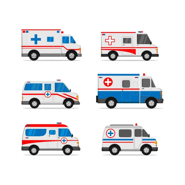 Reihe von Krankenwagen-Vektor-Designs — Stockvektor