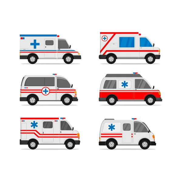 Reihe von Krankenwagen-Vektor-Designs — Stockvektor