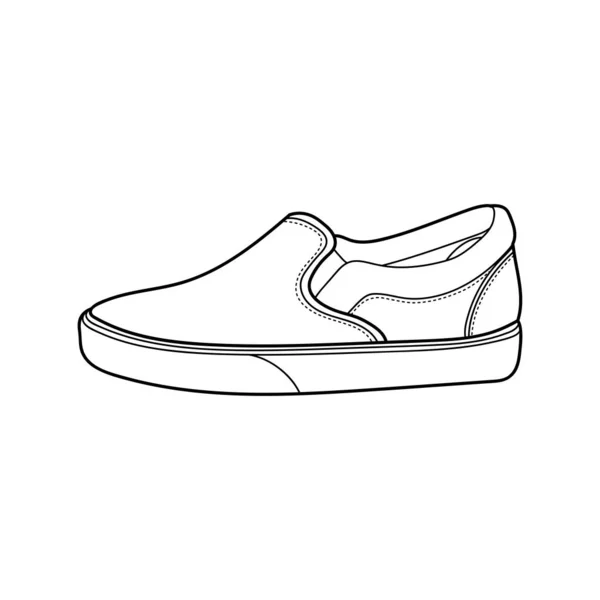 Disegno del profilo vettoriale delle sneakers — Vettoriale Stock