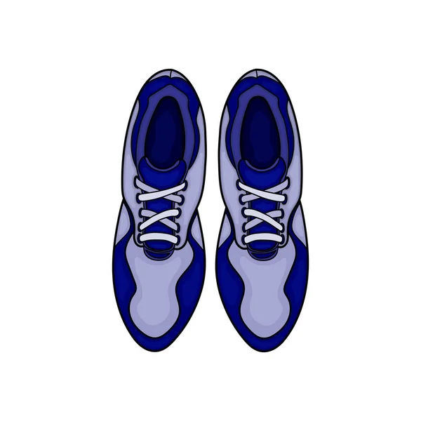 Disegno vettoriale blu scarpe vista dall'alto — Vettoriale Stock