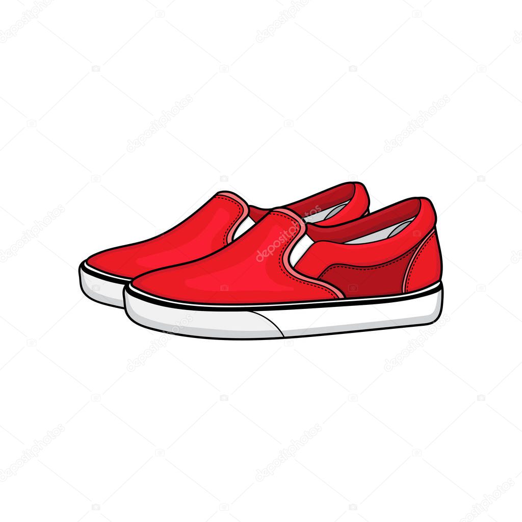 vector design of red sneakers