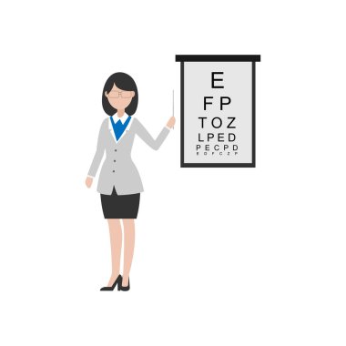 Düz göz tasarımı uzmanının mesleğinin bir gösterimi