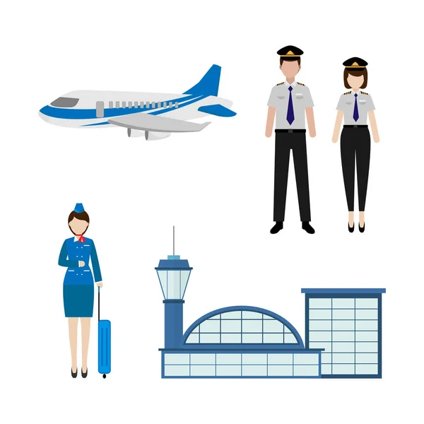 Zawodu pilota i stewardessy projekt ilustracji — Wektor stockowy