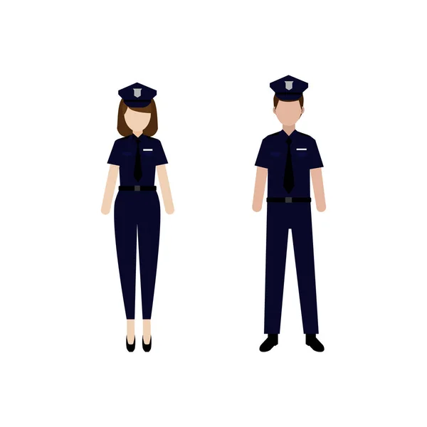 Ilustración de la profesión de dos oficiales vectoriales de diseño policial — Vector de stock