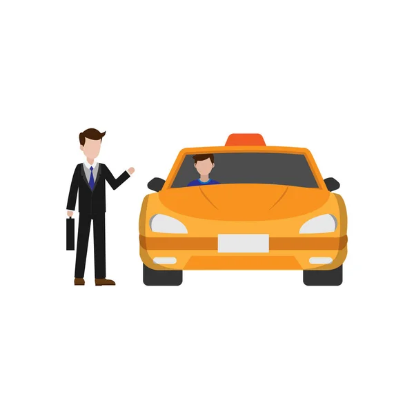 Der Beruf des Flachbau-Taxifahrers — Stockvektor