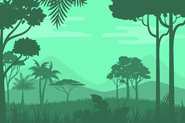 Silueta bosque fondo — Vector de stock