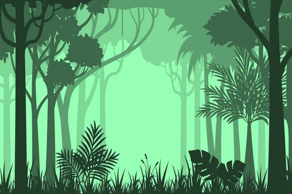Silhouette Wald Hintergrund — Stockvektor