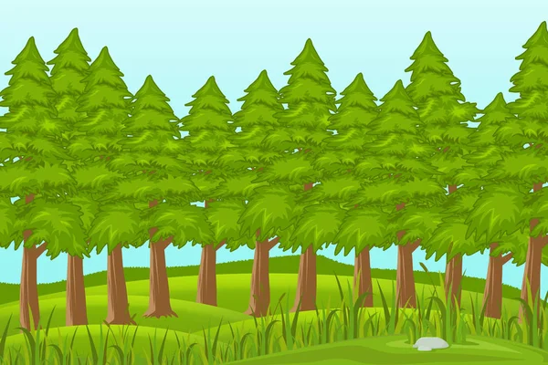 Ilustración de bosque de pino — Vector de stock