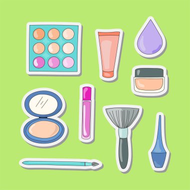 Makyaj araçlarının vektör tasarımı