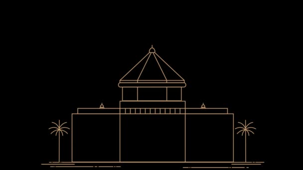 Mesquita Estilo Monolina Conceito Celebração Ramadã — Vídeo de Stock