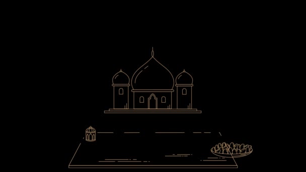 Eid Mubarak Celebration Animation Concept Islamic Food Video Clip