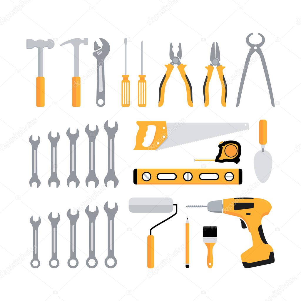 Flat design concept of the carpentry tool