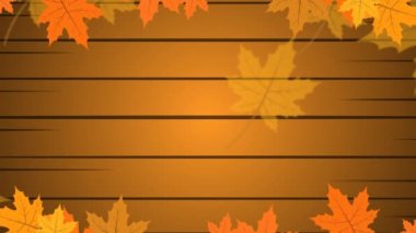 Animasyon sonbahar arkaplanları, yaprak arkaplanları ve ahşap