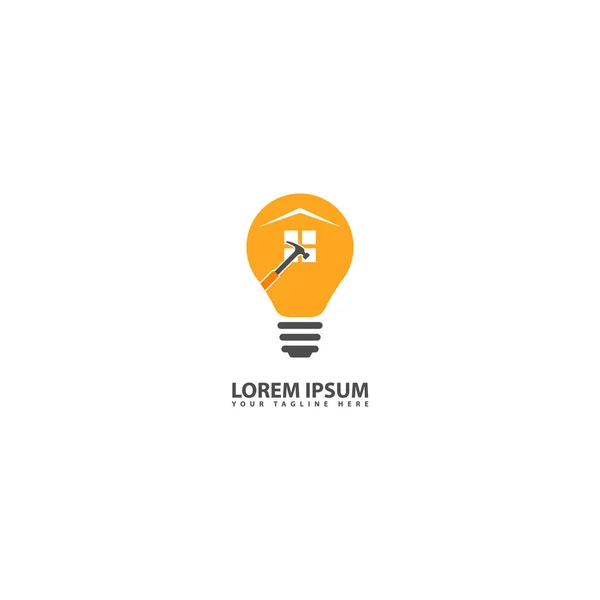 Логотип Творческие Инновации Лампочки Домашней Конструкции — стоковый вектор