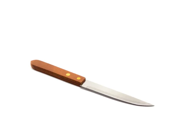 Un coltello e manico in legno — Foto Stock