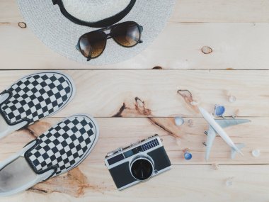 Seyahat aksesuarları kostümleri, seyahat vaca maliyetini Üstten Görünüm