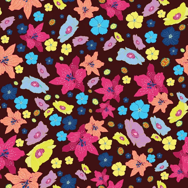 Güzel ve şık çiçek Dikişsiz desen tasarım vektör