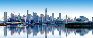 Çin Chongqing şehir ışıkları