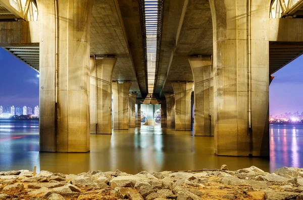 Modern bridge night view — Stock Photo, Image