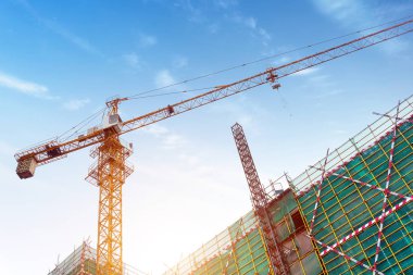 İnşaat site vinç yakın çekim