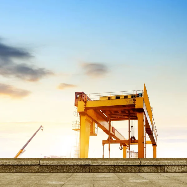 Bridge crane in sky background — Stock Photo, Image