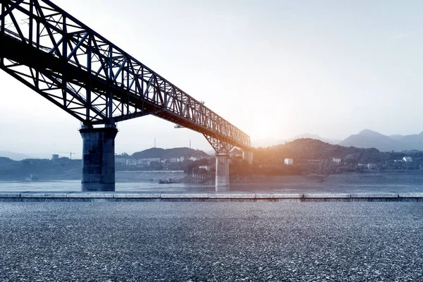 China Yangtze River železniční most — Stock fotografie