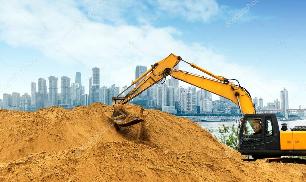 An excavator at work