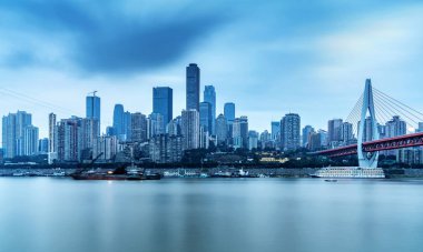 Çin Chongqing şehir ışıkları