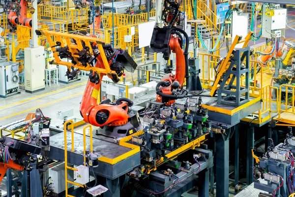 Línea de producción de automóviles del robot —  Fotos de Stock