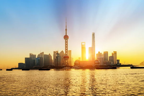 Skyline di Shanghai Pudong all'alba, Cina — Foto Stock