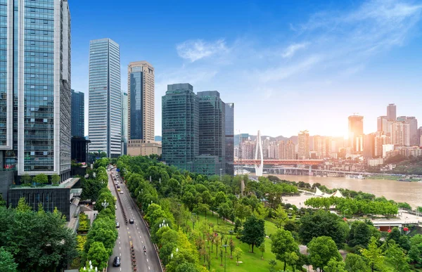 Chongqing Stadtbild und Wolkenkratzer — Stockfoto