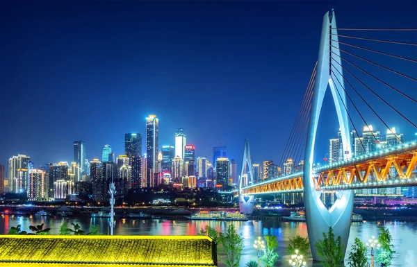 Luzes da cidade de China Chongqing — Fotografia de Stock