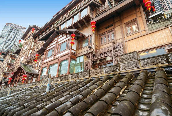 Chongqing, arquitetura clássica da China: Hongyadong — Fotografia de Stock