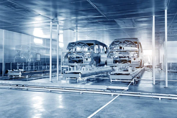 Produktionslinje för bilar — Stockfoto