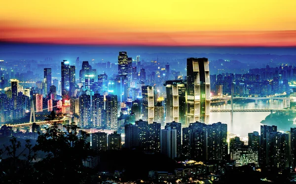 Szene aus der Nacht von Chongqing — Stockfoto