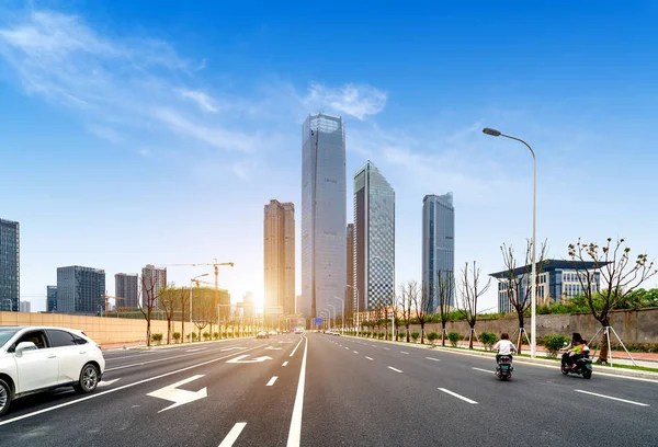 Auto Estradas Edifícios Altos Fuzhou Província Fujian China — Fotografia de Stock