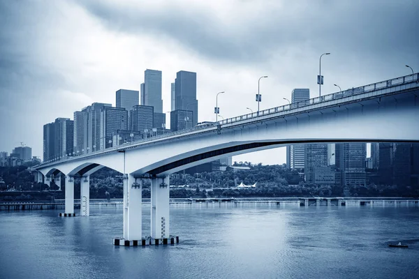 Chongqing City Skyline Modern Bridges Skyscrapers — Stock Photo, Image