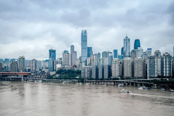 Péninsule Yuzhong Sur Fleuve Yangtze Chongqing Chine — Photo