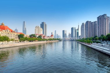 Tianjin, Çin 'de kentsel mimari manzara