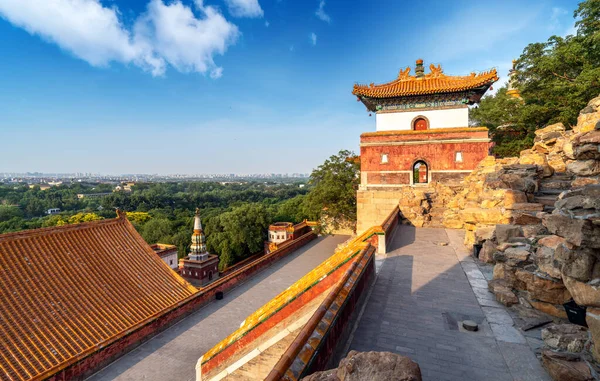 Стародавні Будівлі Всередині Літнього Палацу Пекін Китай — стокове фото