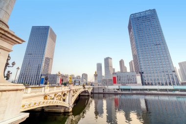 Tianjin, Çin 'de kentsel mimari manzara