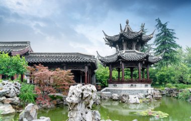 Slender West Lake, Yangzhou, Çin 'de bir klasik bahçe..