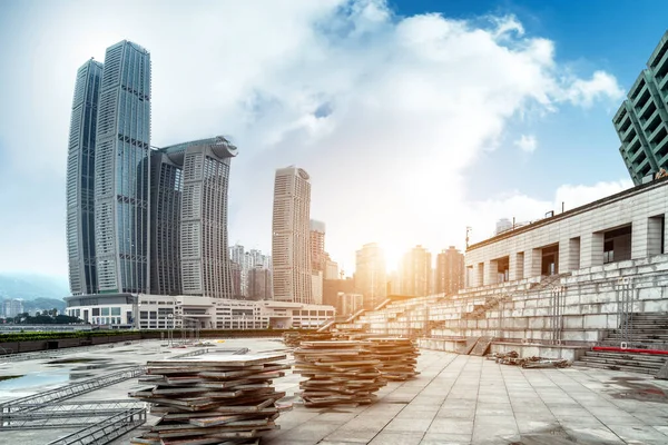 Wolkenkrabbers Chongqing China Een Stad Aanbouw — Stockfoto