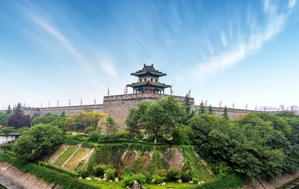 Torre Canto Antiga Muralha Cidade Xian Foi Construída 1374 — Fotografia de Stock