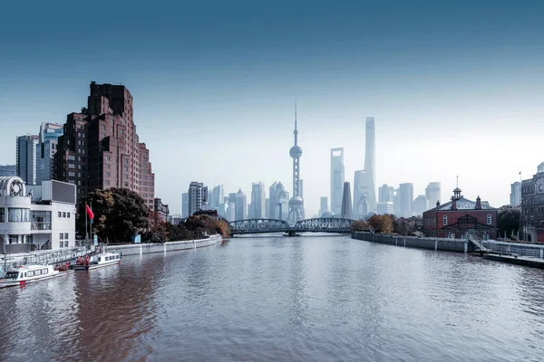 Shanghai Skyline Con Rascacielos Urbanos Modernos China — Foto de Stock