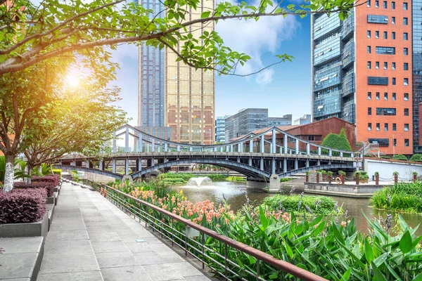 Una Strada Costruita Lungo Fiume Famosa Water Street Ningbo Cina — Foto Stock