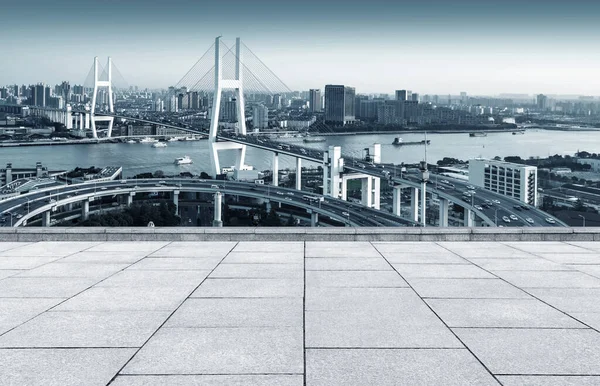 Beautiful Nanpu Bridge Crossing Huangpu River Shanghai China — Stock Photo, Image